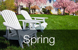 Chairs in a backyard during Spring 